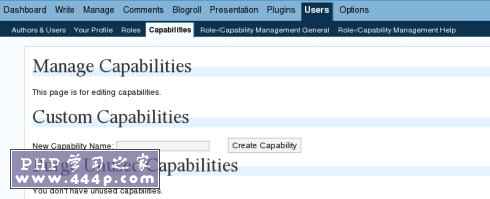 Role Manager for WordPress: Capability Management