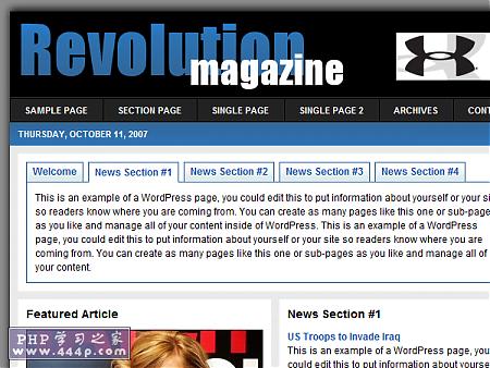 WP Premium Template: Revolution Magazine