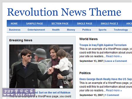 WP Premium Template: Revolution News